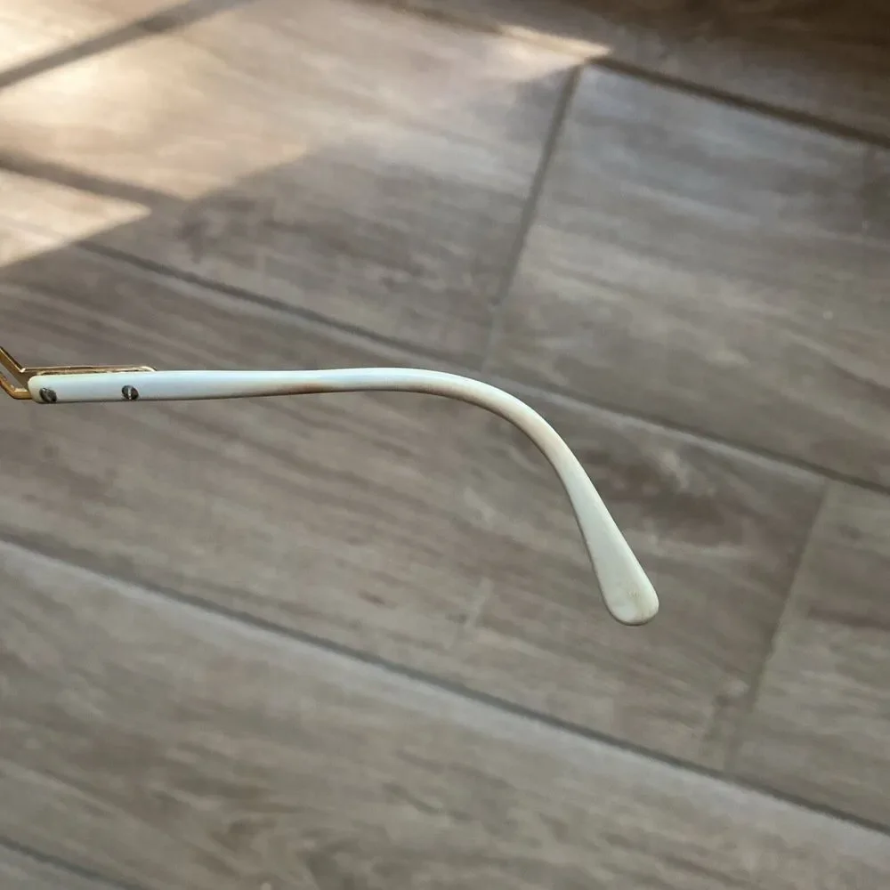 Vintage Cazal Eyeglasses Frames Gold & White Rare